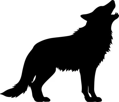Wolf Silhouette Vector Illustration White Background Stock Illustration