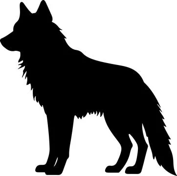 Wolf Silhouette Vector Illustration White Background Stock Illustration