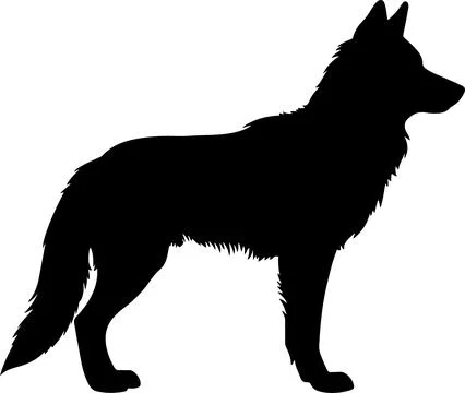 Wolf Silhouette Vector Illustration White Background Stock Illustration
