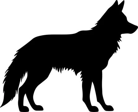 Wolf Silhouette Vector Illustration White Background Stock Illustration