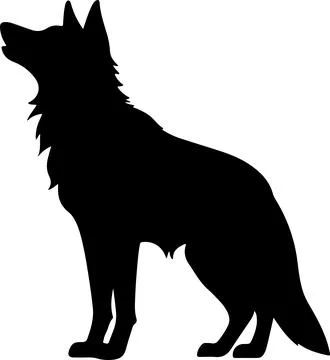 Wolf Silhouette Vector Illustration White Background Illustrazione stock
