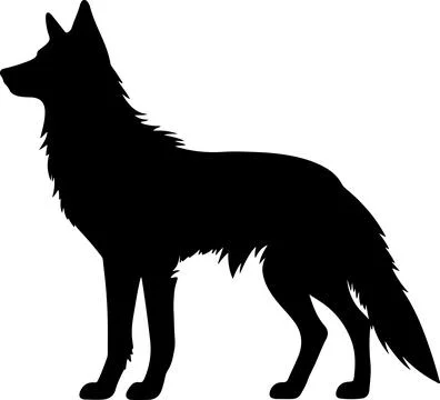 Wolf Silhouette Vector Illustration White Background Stock Illustration