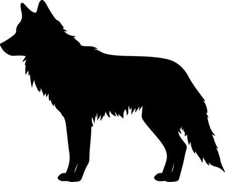 Wolf Silhouette Vector Illustration White Background Illustrazione stock