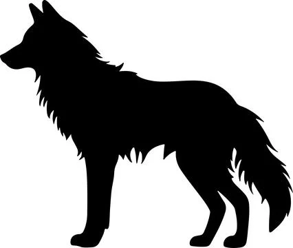 Wolf Silhouette Vector Illustration White Background Stock Illustration