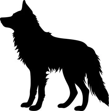 Wolf Silhouette Vector Illustration White Background Stock Illustration