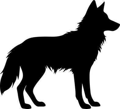 Wolf Silhouette Vector Illustration White Background Stock Illustration