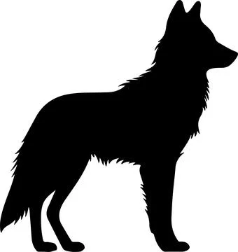 Wolf Silhouette Vector Illustration White Background Stock Illustration