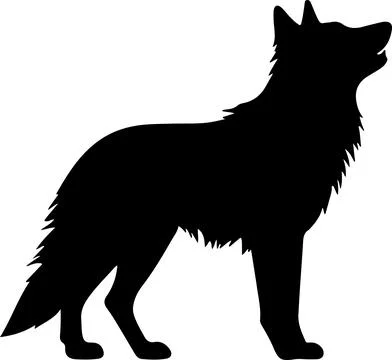 Wolf Silhouette Vector Illustration White Background Stock Illustration