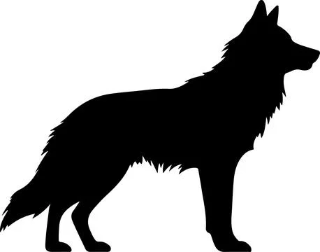 Wolf Silhouette Vector Illustration White Background Illustrazione stock
