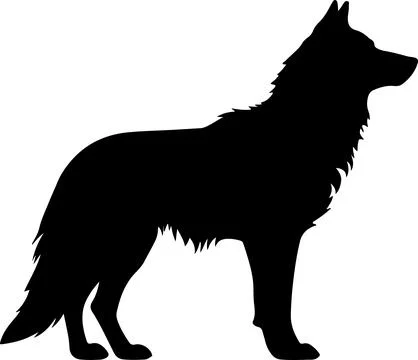 Wolf Silhouette Vector Illustration White Background Stock Illustration