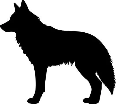 Wolf Silhouette Vector Illustration White Background Stock Illustration