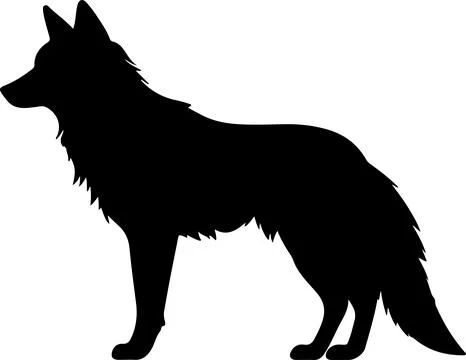 Wolf Silhouette Vector Illustration White Background Illustrazione stock