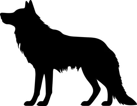Wolf Silhouette Vector Illustration White Background Stock Illustration