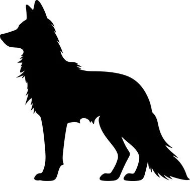 Wolf Silhouette Vector Illustration White Background Stock Illustration