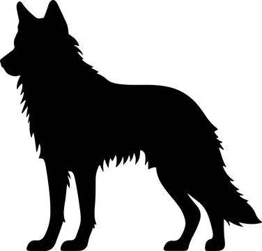 Wolf Silhouette Vector Illustration White Background Stock Illustration