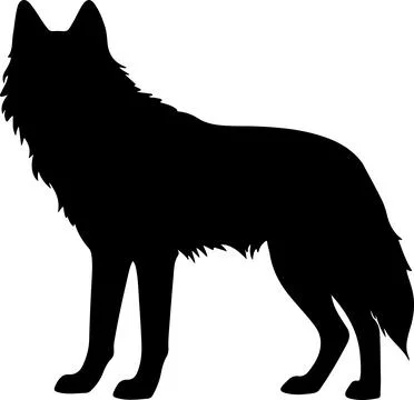 Wolf Silhouette Vector Illustration White Background Stock Illustration