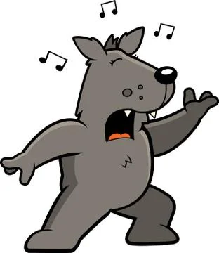 Wolf Singing Stock Illustration