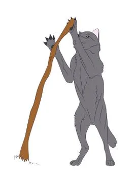 Wolf stands, color vector Stock Illustration