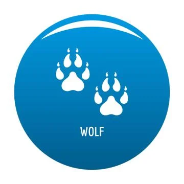 Wolf step icon blue vector 스톡 일러스트