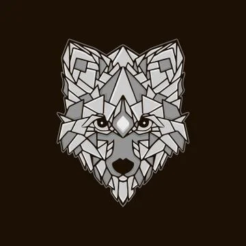 Wolf Stone Illustration Design Illustrazione stock