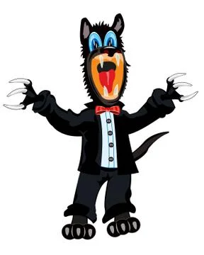 Wolf in suit Stock Illustration