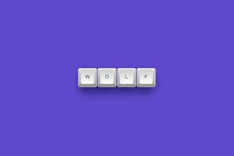 Wolf text on a 3d keyboard button with shadow concept series Иллюстрация
