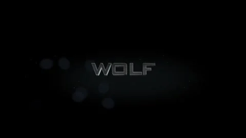 Wolf title metal text on black alpha channel background Stock Footage 295910103