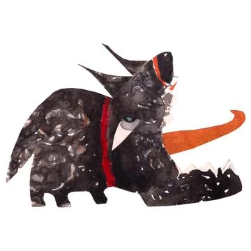 Wolf torn paper collage on white background Stock Illustration