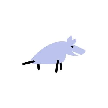 Wolf. Vector logo in bold line style Stock Illustration