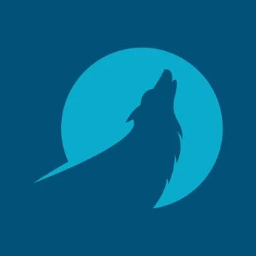 Wolf vector logo design Stock Illustration