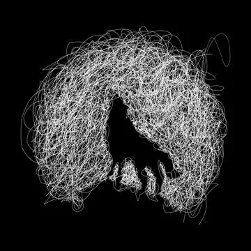 Wolf vector sketch illustration Stock Illustration