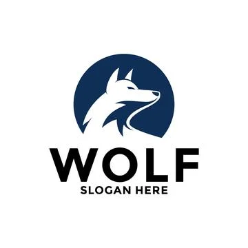 Wolf Vintage Logo Vector, Angry Wolf logo design template Stock Illustration
