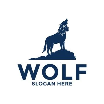Wolf Vintage Logo Vector, Angry Wolf logo design template Stock Illustration