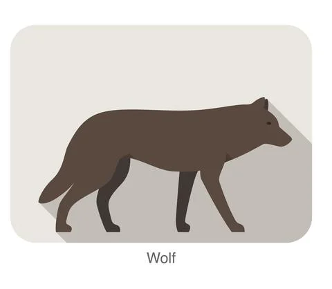 Wolf walking or running on the ground, vector illustration Stock-Illustration