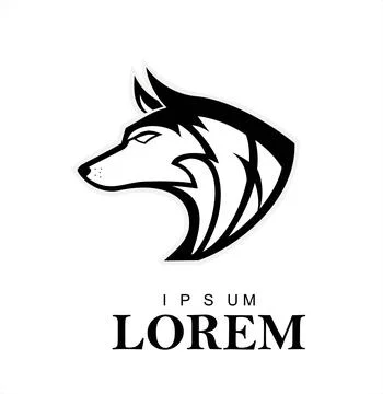 Wolf, Wild wolf. Black wild dog. k-9, Dog logo, Stock Illustration