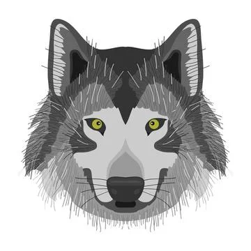 A wolf, a wolf's head Stock Illustration