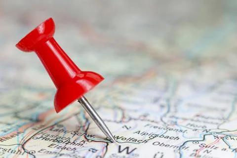 Wolfach, Germany pin on map Stock Photos