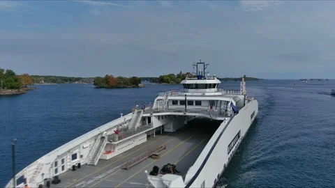 Wolfe Islander IV Ferry Passes Boldt Castle Stock Footage 162633658