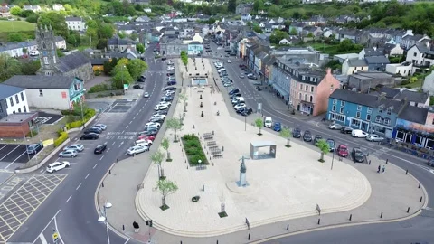 Wolfe Tone Square Bantry aerial 04.05.2025 Stock Footage 313483612