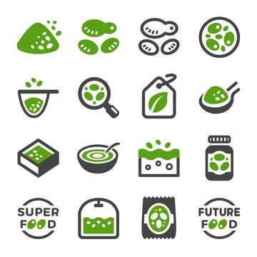 Wolffia globosa icon set イラスト素材