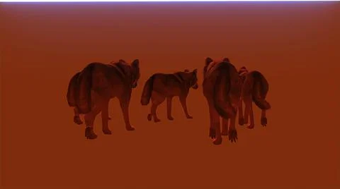 Wolfs walks - scan, 3d render Stock Illustration