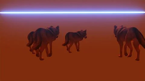 Wolfs walks - scan, 3d render Stock Illustration