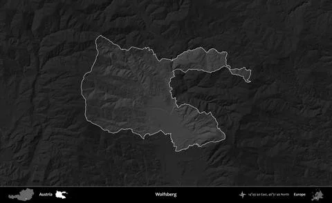 Wolfsberg highlighted, Austria. Grayscale Stock Illustration