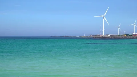 Woljeongri beach and Cafe Street Stock Footage