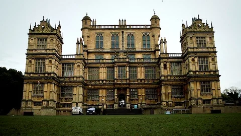 Wollaton Hall timelapse with crows, Nottingham Видео 129834404