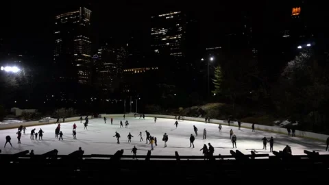 Wollman Rink in New York Stock Footage