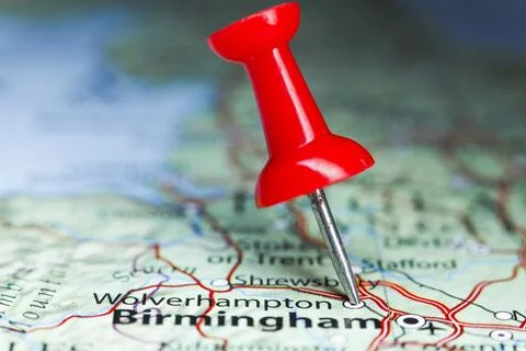 Wolverhampton, Great Britain pin on map Stock Photos