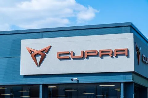 Wolverhampton, UK - May 9th 2025: Cupra motor company logo and name Stock Photos