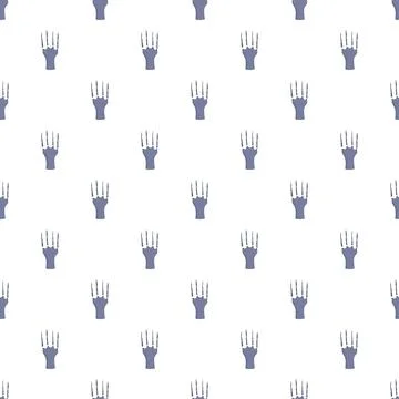 Wolverine like claw hands creating seamless pattern background Stock Illustration