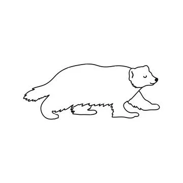 Wolverine Outline Illustration Stock Illustration